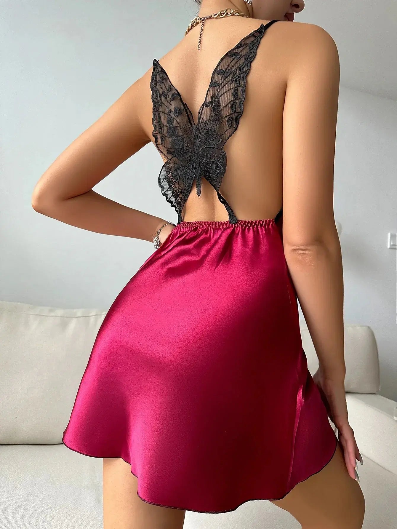 LacyMate™ Fluttering Floral Slip Nightdress