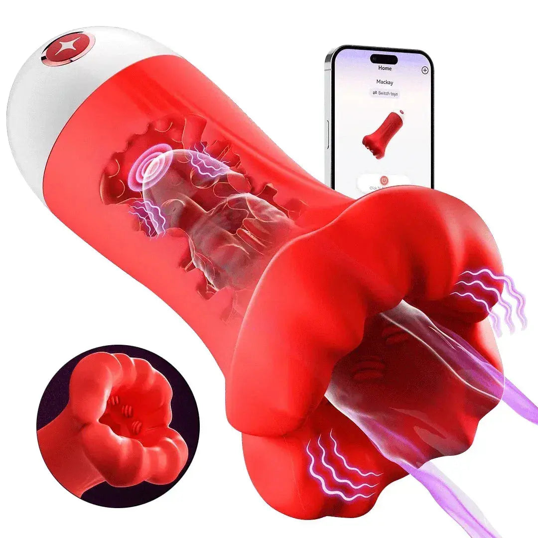 2025 Men's Fun Mouth Trainer, 4 in 1, 9 vibration modes, 360 pleasure
